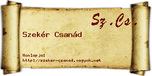 Szekér Csanád névjegykártya